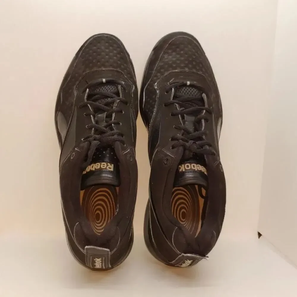Reebok JumpTone Men's Black Leather Sneakers - Size 10.5
